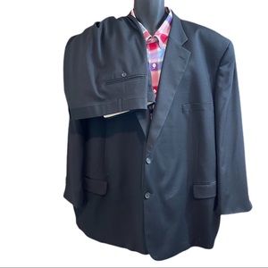 Jack Victor Men’s Super 100’s Black Suit Size 56R